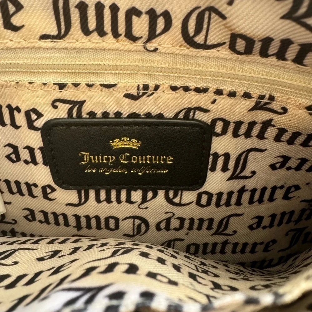 Juicy Couture Charm School Satchel Double Handed Black Crossbody Y2K 8x10x3”